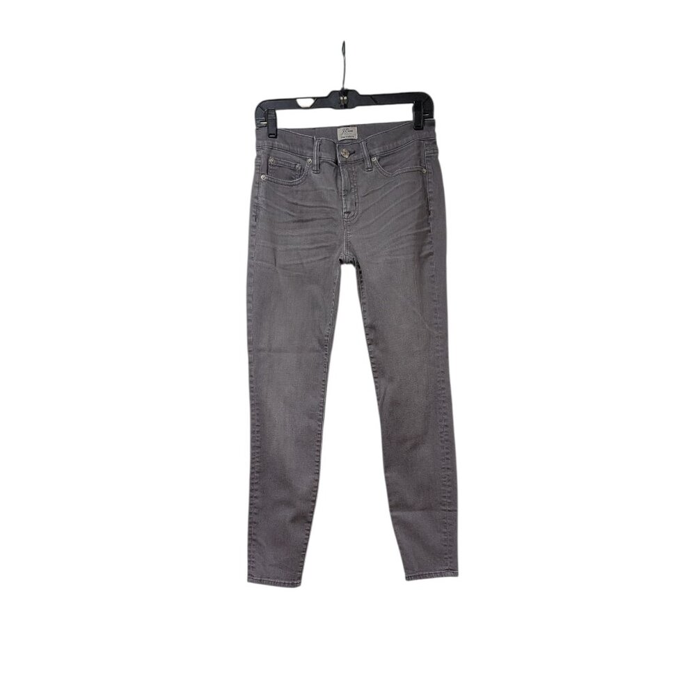 J. Crew Gray Wash Toothpick Mid Rise Skinny Jeans Casual Sz 28"